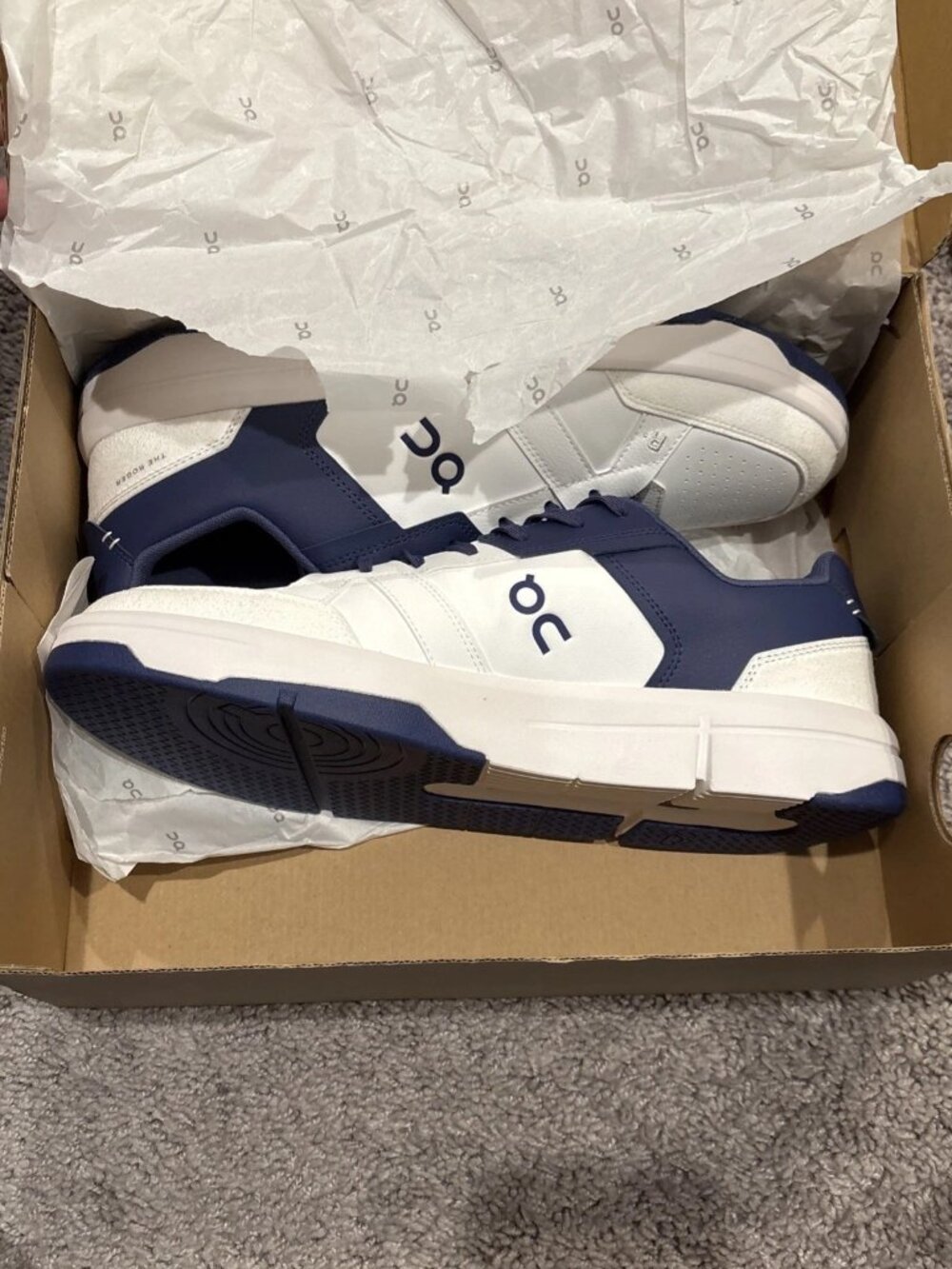 On The Roger Clubhouse White Acai Blue Sneaker 3MF10541534 Men's Size 14